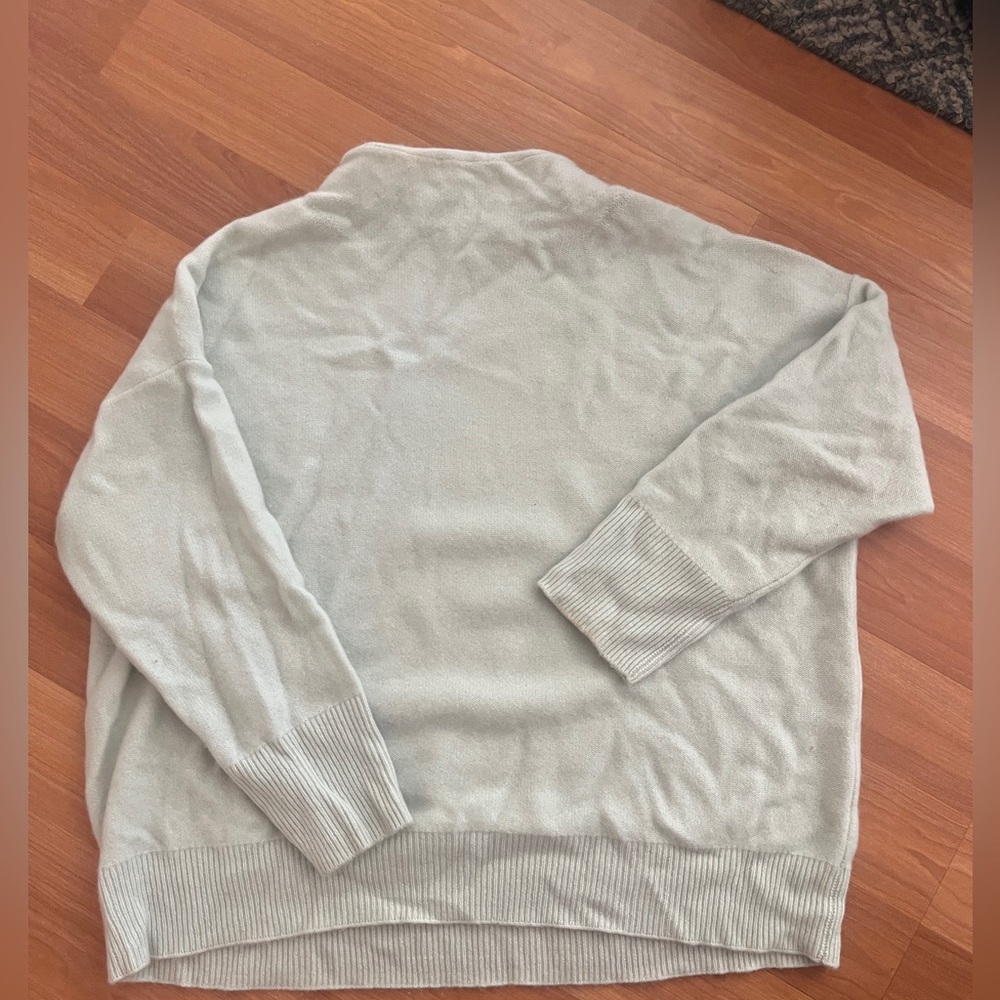 VINCE cashmere funnel neck sweater in mint - Picture 3 of 6